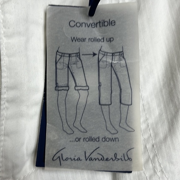 GLORIA, Vanderbilt, white cotton Capri pants - Picture 4 of 7